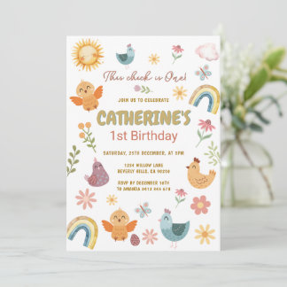 Dieses Küken wird Eins 1. Geburtstag Einladung