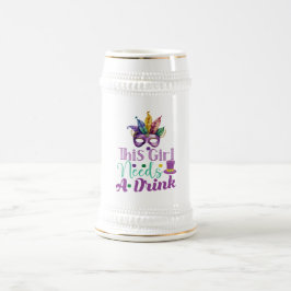 Dieses Mädchen braucht einen Drink Mardi Gras Beer Bierglas