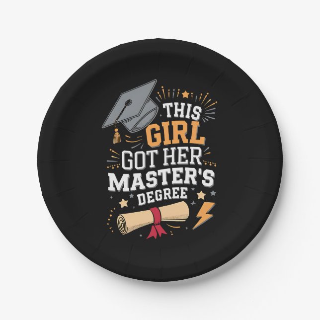 Dieses Mädchen Got ihren Master-Grad-Abschluss Pappteller (Vorderseite)