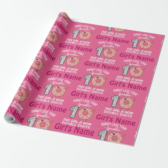 Dieses Mädchen ist jetzt zweistellig, 10. Geburtst Geschenkpapier (Ungerollt)