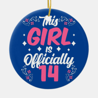 Dieses Mädchen ist offiziell 14 Party Niedliche Ge Keramik Ornament