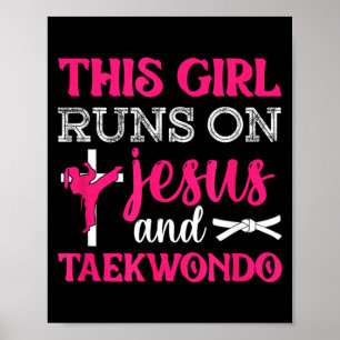 Dieses Mädchen Jesus Taekwondo Frau Religion Karat Poster