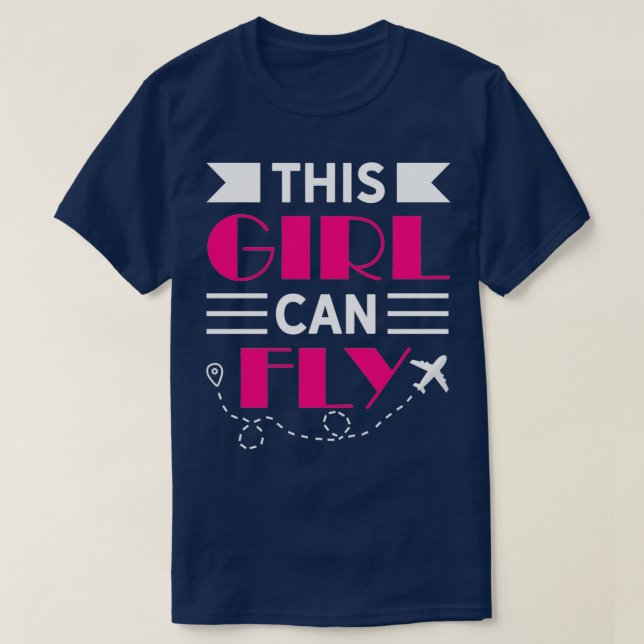 Dieses Mädchen kann fliegen Pilotin Frau T-Shirt (Design vorne)