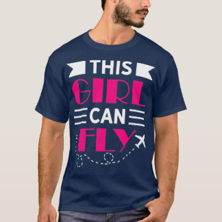 Dieses Mädchen kann fliegen Pilotin Frau T-Shirt
