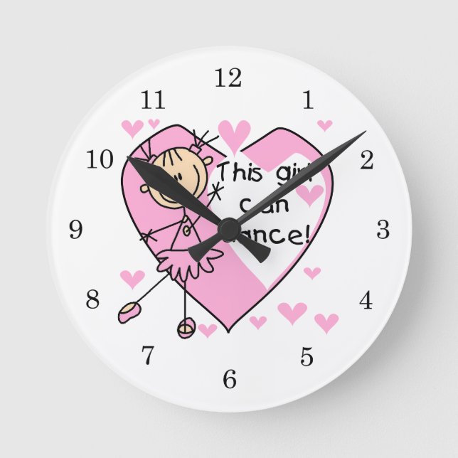 Dieses Mädchen kann T - Shirt und Geschenke tanzen Runde Wanduhr (Vorderseite)