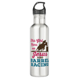 Dieses Mädchen läuft auf Jesus und Barrel Racing Edelstahlflasche
