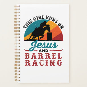Dieses Mädchen läuft auf Jesus und Barrel Racing Planer