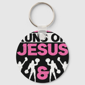 Dieses Mädchen läuft auf Jesus und Cheerleading Ch Schlüsselanhänger