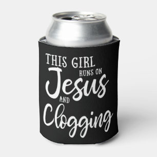 Dieses Mädchen läuft auf Jesus und Clogging Gesche Dosenkühler