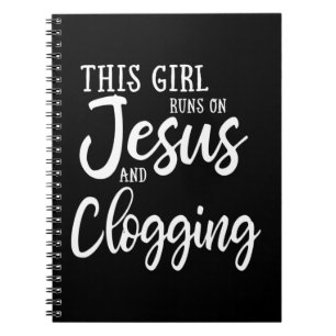 Dieses Mädchen läuft auf Jesus und Clogging Gesche Notizblock
