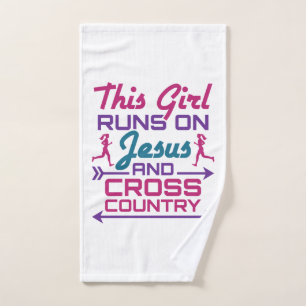 Dieses Mädchen läuft auf Jesus und Cross Country Handtuch