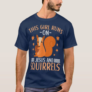 Dieses Mädchen läuft auf Jesus und Eichhörnchen Ni T-Shirt
