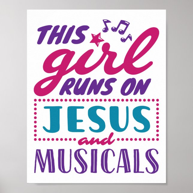 Dieses Mädchen läuft auf Jesus und Musicals Poster (Vorne)