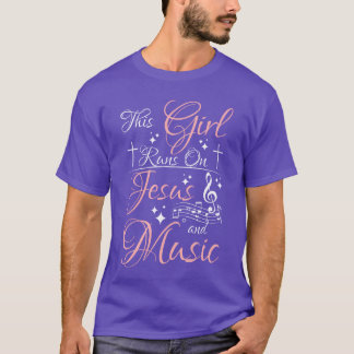 Dieses Mädchen läuft auf Jesus- und Musikfreunden T-Shirt