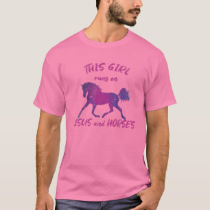Dieses Mädchen läuft auf Jesus und Pferden, die au T-Shirt