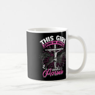 Dieses Mädchen läuft auf Jesus und Pferden - Pferd Kaffeetasse