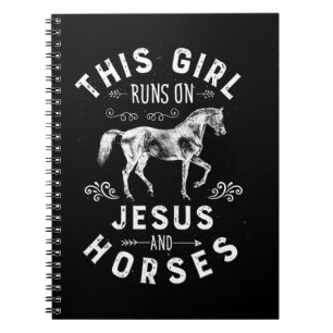 Dieses Mädchen läuft auf Jesus und Pferden Reiten  Notizblock