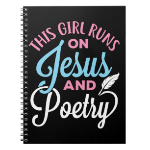 Dieses Mädchen läuft auf Jesus und Poesie Notizblock