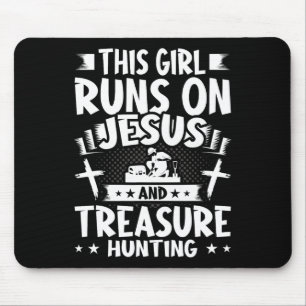 Dieses Mädchen läuft auf Jesus und Schatzsuche Mousepad