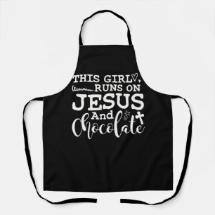 Dieses Mädchen läuft auf Jesus und Schokolade Chri Schürze