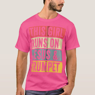 Dieses Mädchen läuft auf Jesus und Trumpet Tshirt 