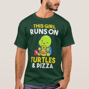 Dieses Mädchen läuft auf Pizza und Turtles T - Shi T-Shirt