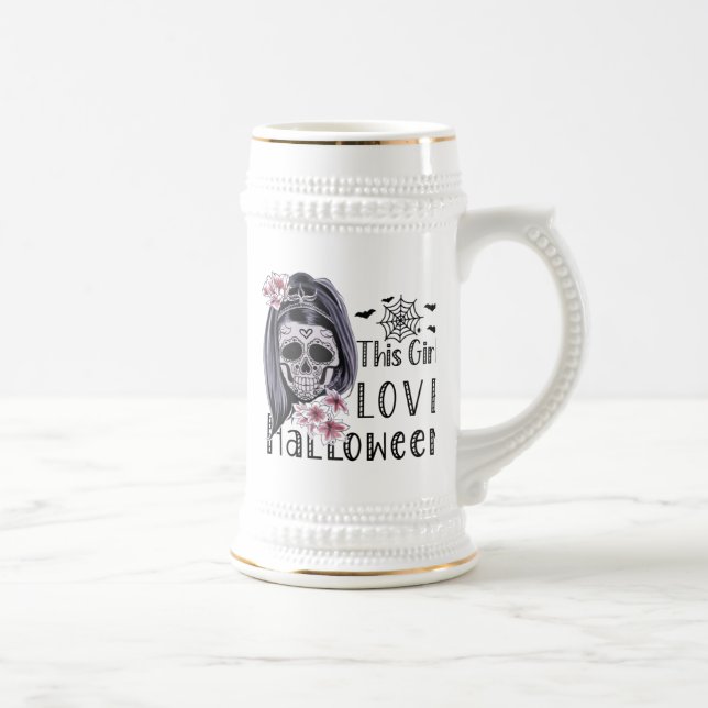 Dieses Mädchen Liebe Halloween Bierglas (Rechts)