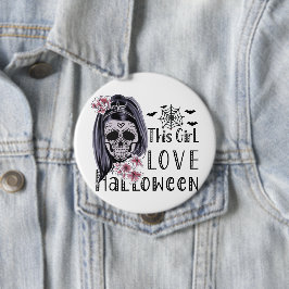 Dieses Mädchen Liebe Halloween Button