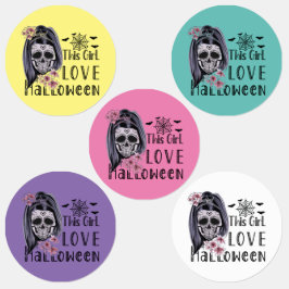 Dieses Mädchen Liebe Halloween Etiketten