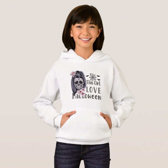 Dieses Mädchen Liebe Halloween Hoodie (Vorne ganz)