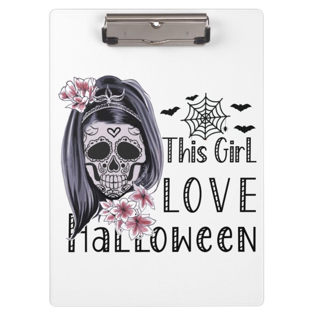 Dieses Mädchen Liebe Halloween Klemmbrett (Vorderseite)