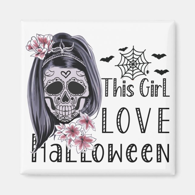 Dieses Mädchen Liebe Halloween Magnet (Vorne)