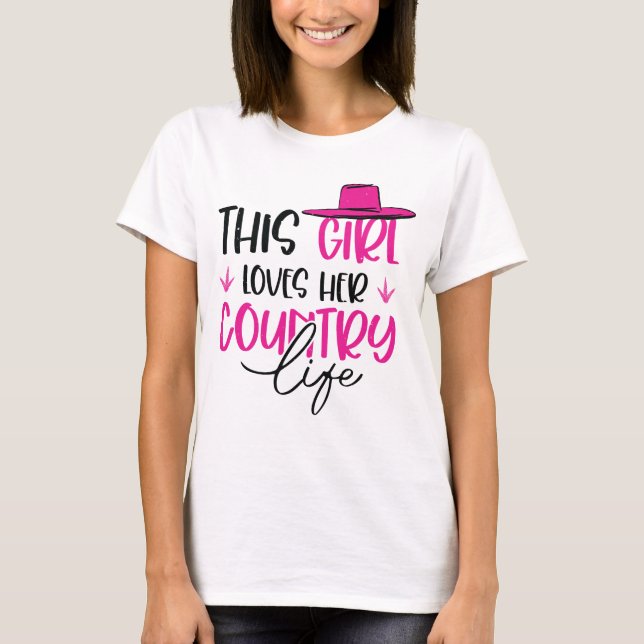 Dieses Mädchen Liebe ihr Landleben Frauen Hemden T-Shirt (Vorderseite)