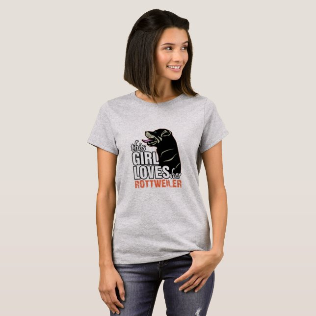 Dieses Mädchen Liebe ihr Rottweiler T-Shirt (Vorne ganz)