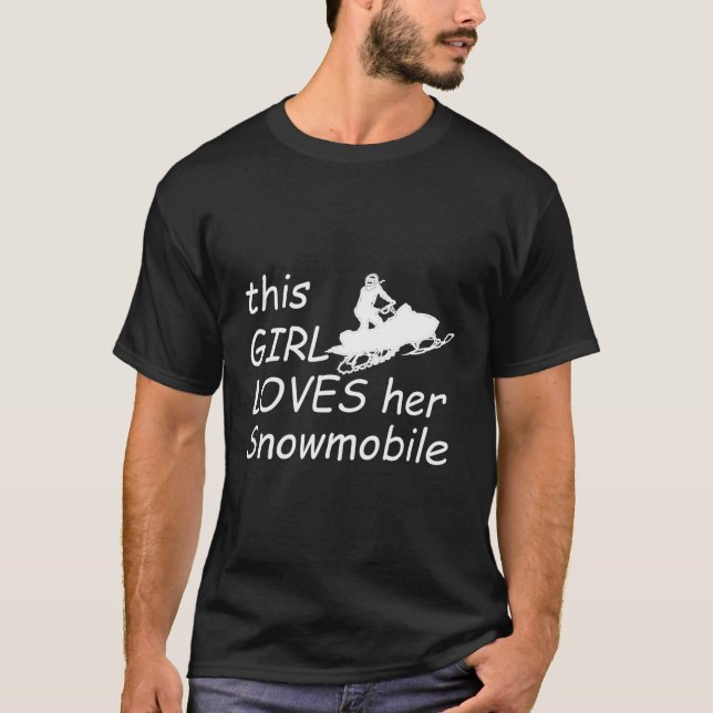 Dieses Mädchen Liebe ihr Schneemobil T-Shirt (Vorderseite)