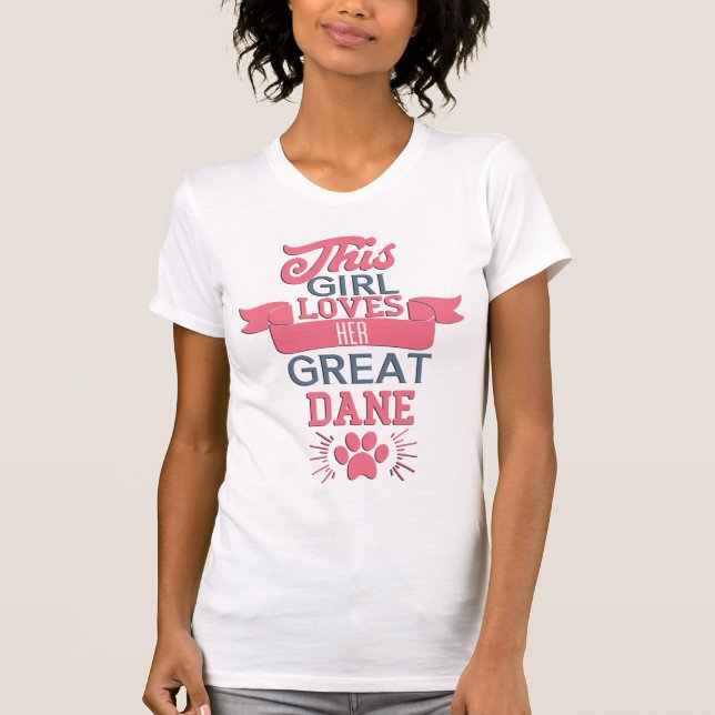 Dieses Mädchen Liebe ihr tolles Dane Thirt T-Shirt (Vorderseite)
