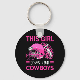 Dieses Mädchen Liebe ihre Cowboys Fußball American Schlüsselanhänger