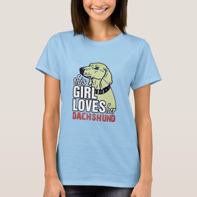 Dieses Mädchen Liebe ihre Dackel T-Shirt (Vorderseite)