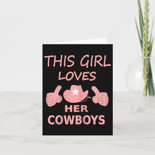 Dieses Mädchen Liebe ihrem Cowboy Niedlich Texas D Karte (Vorderseite)