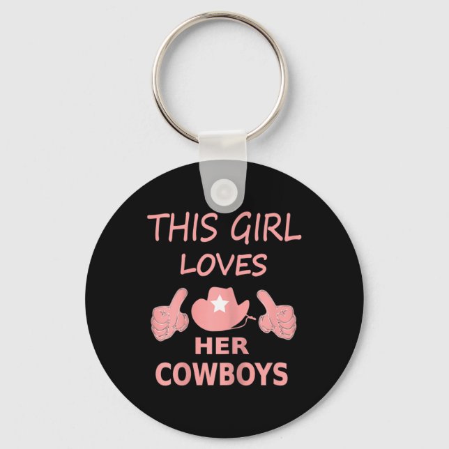 Dieses Mädchen Liebe ihrem Cowboy Niedlich Texas D Schlüsselanhänger (Vorderseite)