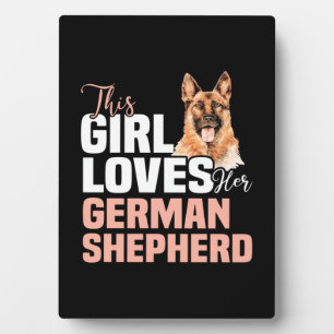 Dieses Mädchen Liebe ihren deutschen Schäferhund Fotoplatte