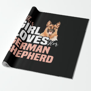 Dieses Mädchen Liebe ihren deutschen Schäferhund Geschenkpapier