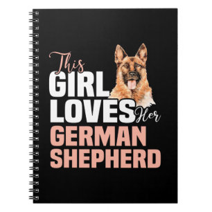 Dieses Mädchen Liebe ihren deutschen Schäferhund Notizblock