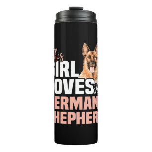 Dieses Mädchen Liebe ihren deutschen Schäferhund Thermosbecher