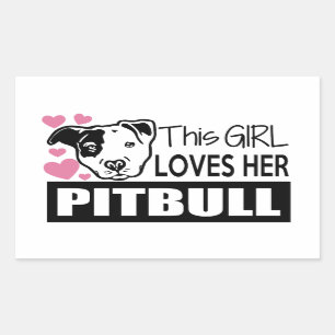 Dieses Mädchen Liebe ihren Pitbull Rechteckiger Aufkleber