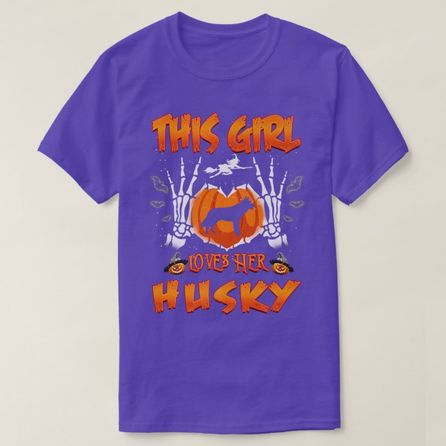 Dieses Mädchen Liebe ihren sibirischen Husky Hund  T-Shirt (Design vorne)