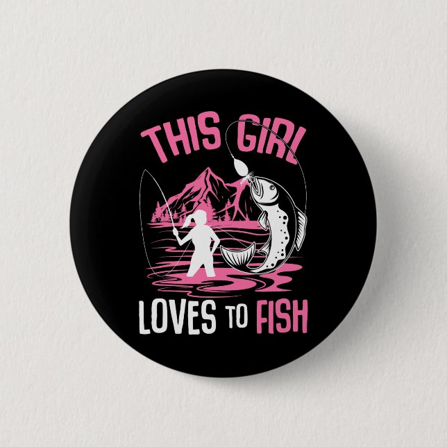 Dieses Mädchen Liebe, Mädchen zu fischen Button (Vorderseite)