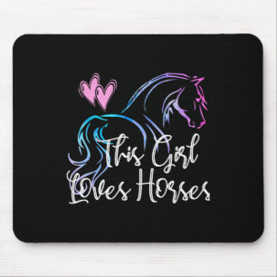 Dieses Mädchen Liebe Pferde Reiten Reiten Mousepad