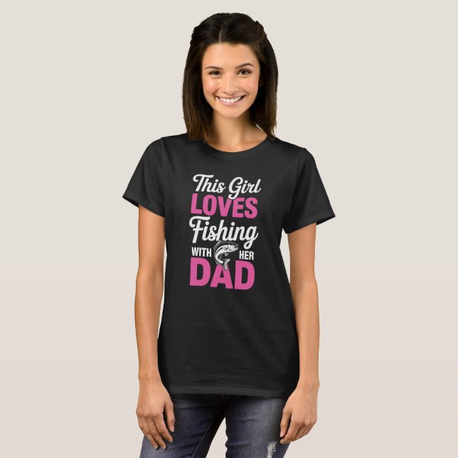 Dieses Mädchen Lieben, die mit ihrem Vater fischen T-Shirt (Vorne ganz)