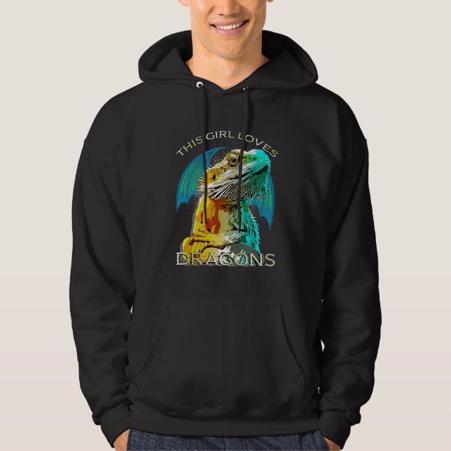 Dieses Mädchen Lieben Dragons Pet Bartdragon Hoodie (Vorderseite)